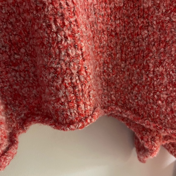 NWT Free People BFF Cowl Neck Oversized Crop Sweater - Scarlet Flame, size small - Picture 6 of 11